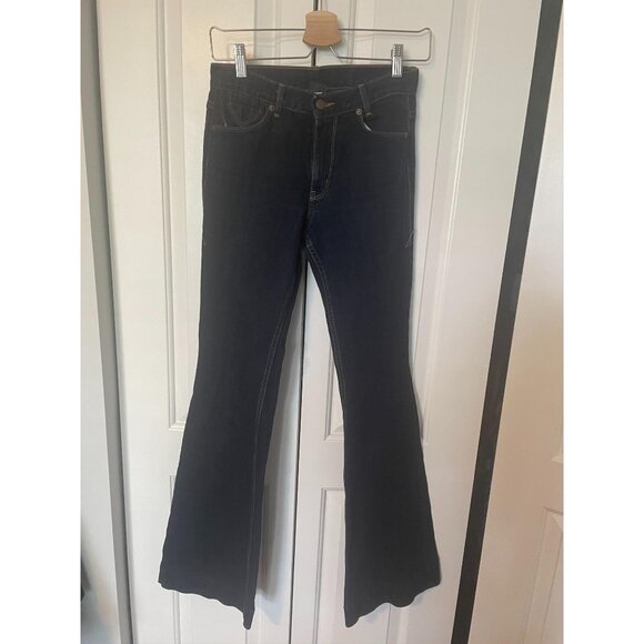 Armani Exchange Dark Wash Flared Denim Jeans Womens 2 - Picture 3 of 8